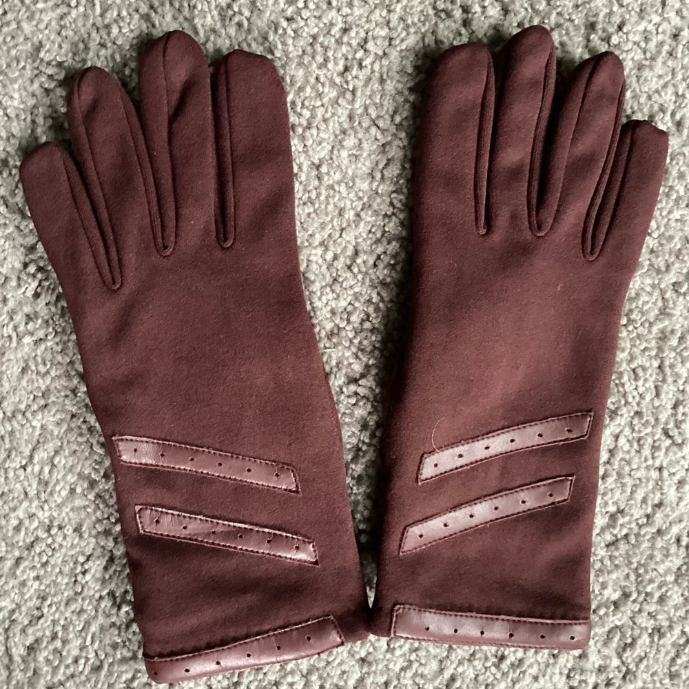 Vintage NOS Womens/Ladies OSFA Driving Gloves Burgundy w Thermal Insulation New! - Picture 3 of 10